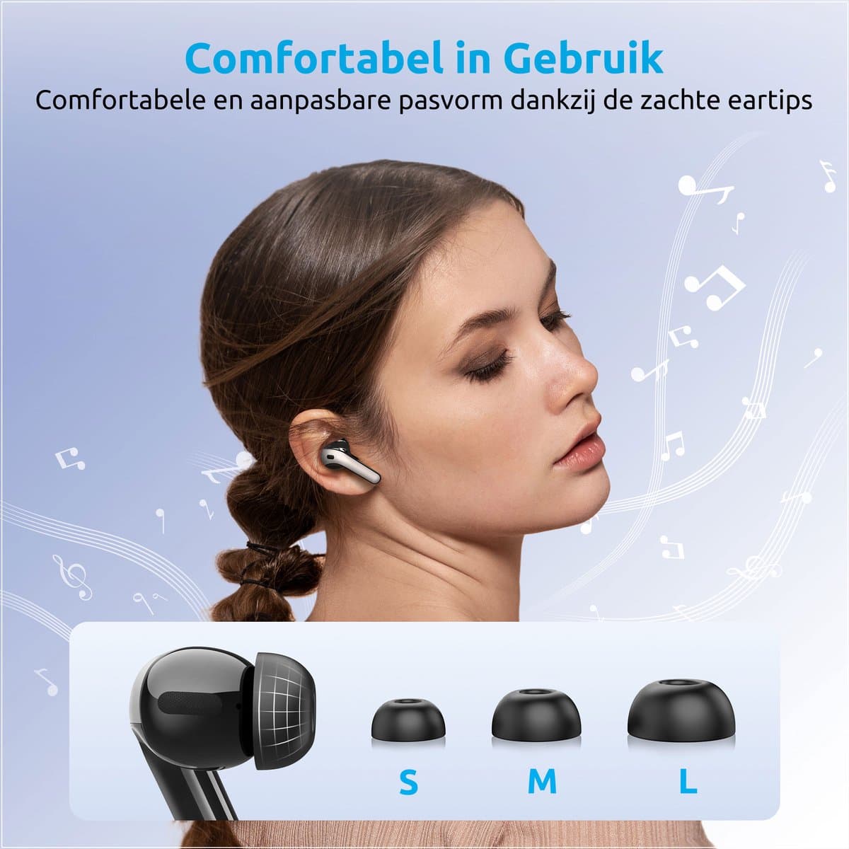 PrimeSound P-10 Draadloze Oordopjes - Bluetooth 5.3 - 30 Uur Afspeeltijd - IPX5 Waterdicht - Touch Bediening - Zwart thumbnail 6