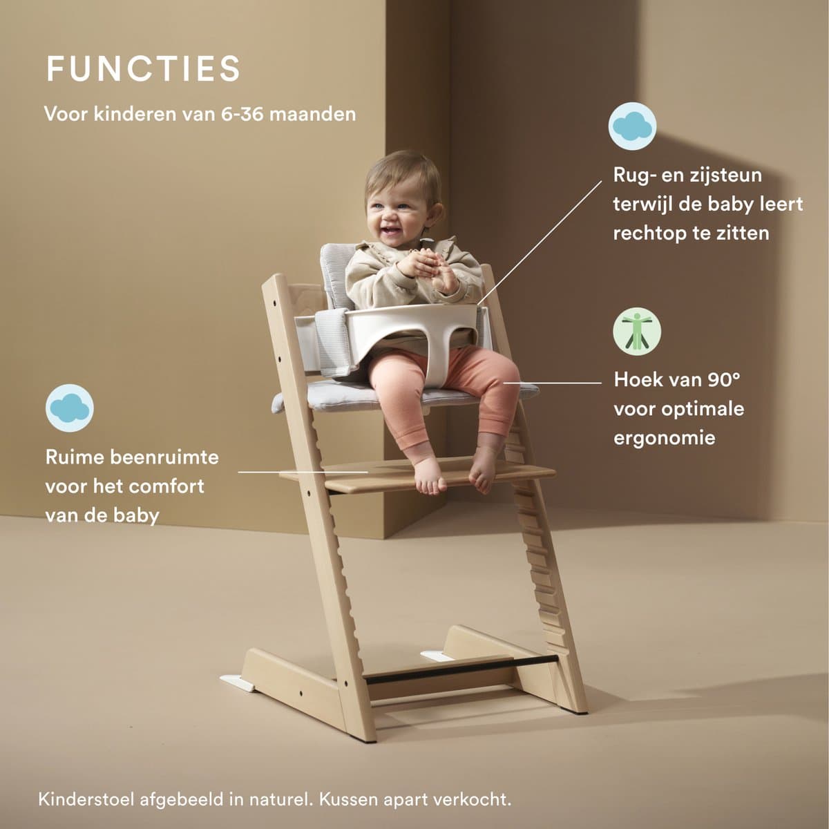 Stokke Tripp Trapp-kinderstoel (Fjordblauw), Stokke-dienblad (wit) - Incl. Tripp Trapp-stoel, babyset 2 voor kinderen van 6-36 maanden en Stokke-dienblad - Verstelbaar, ergonomisch en gemakkelijk schoon te maken thumbnail 3