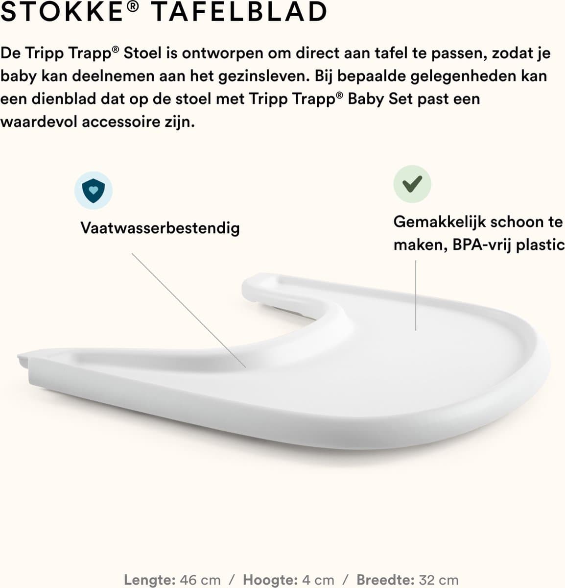 Stokke Tripp Trapp-kinderstoel (Fjordblauw), Stokke-dienblad (wit) - Incl. Tripp Trapp-stoel, babyset 2 voor kinderen van 6-36 maanden en Stokke-dienblad - Verstelbaar, ergonomisch en gemakkelijk schoon te maken thumbnail 2