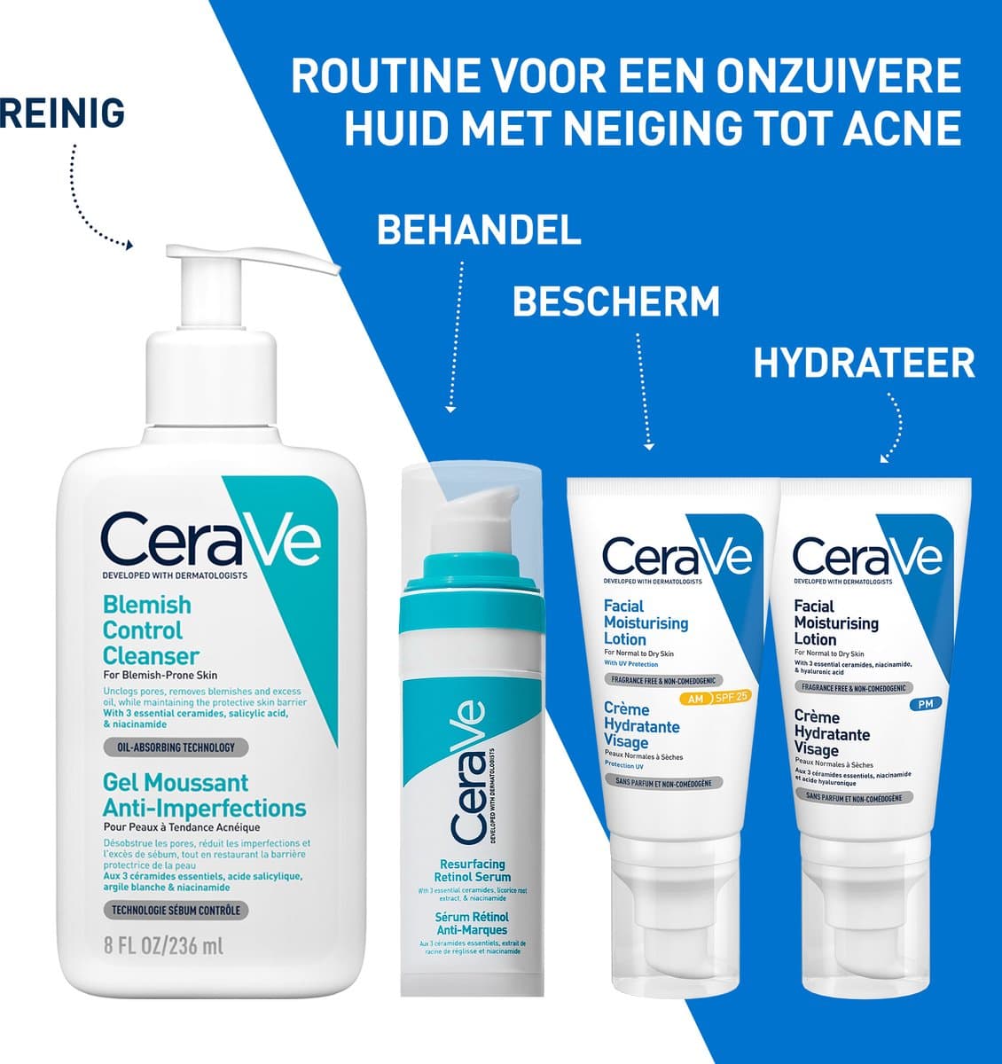 CeraVe Anti-Onzuiverheden Reinigingsgel - voor een Onzuivere Huid met Neiging tot Acne - met 2% Salicylzuur - 236ml thumbnail 5