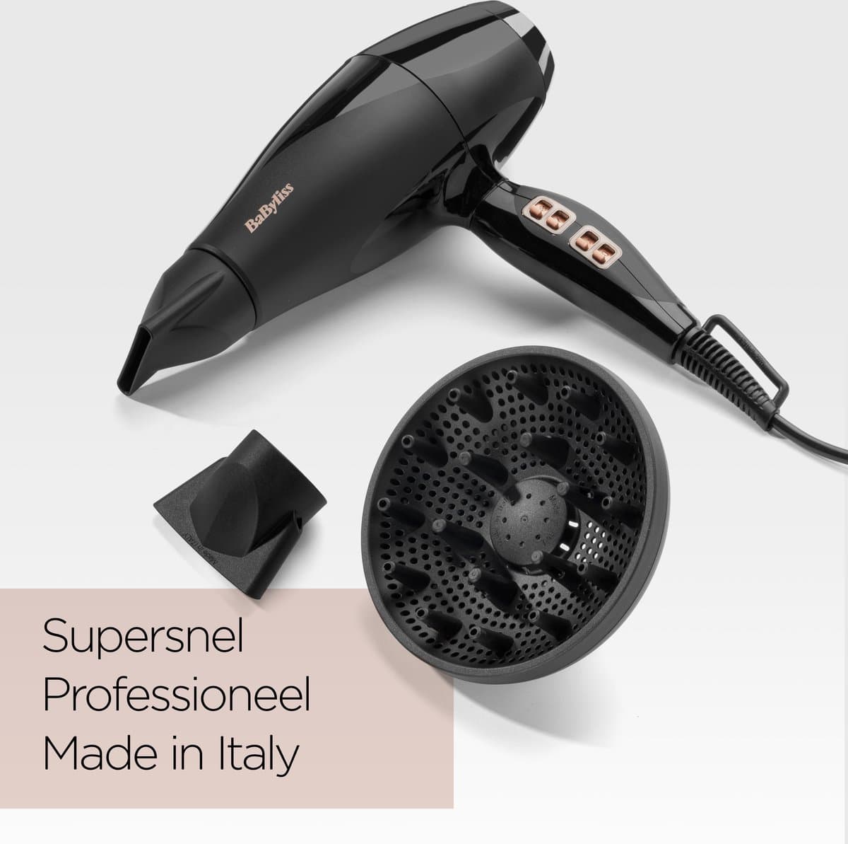 BaByliss Power Pro 2300 6716DE Föhn - Föhn met diffuser en 2 extra blaasmonden - 122 km/u - Coolshot thumbnail 2