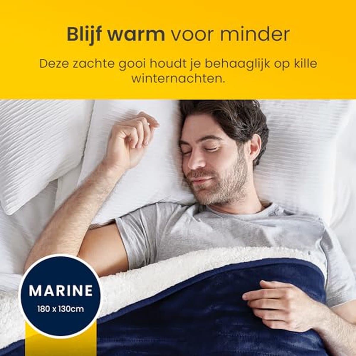 Cosi Home – Elektrische Deken – Luxe Fleece en Sherpa Wol - 180 x 130 cm - Warmtedeken met 10 Warmtestanden, 10-Uurs Timer en Oververhittingsbeveiliging – Machinewasbaar – Blauw thumbnail 8