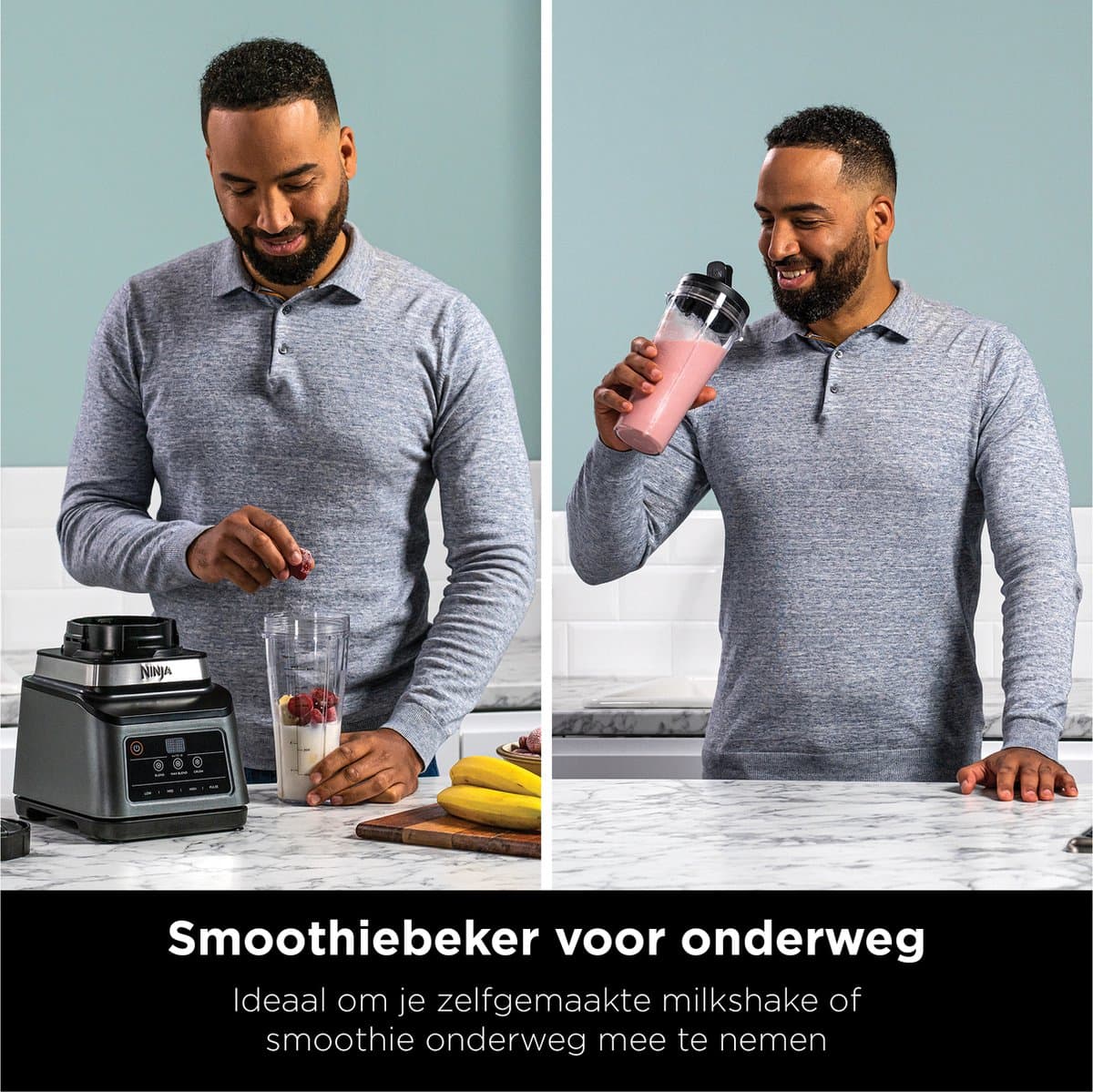 Ninja Foodi 2-in-1 Blender en Smoothie Maker - 1200 Watt - 2.1 Liter - IJsCrusher - Auto IQ - BN750EU thumbnail 4