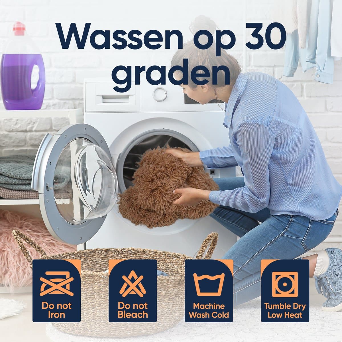 Happysnoots Donut Hondenmand 100cm - Grijs Hondenbed - Dog Bed - Wasbaar Hondenkussen thumbnail 4