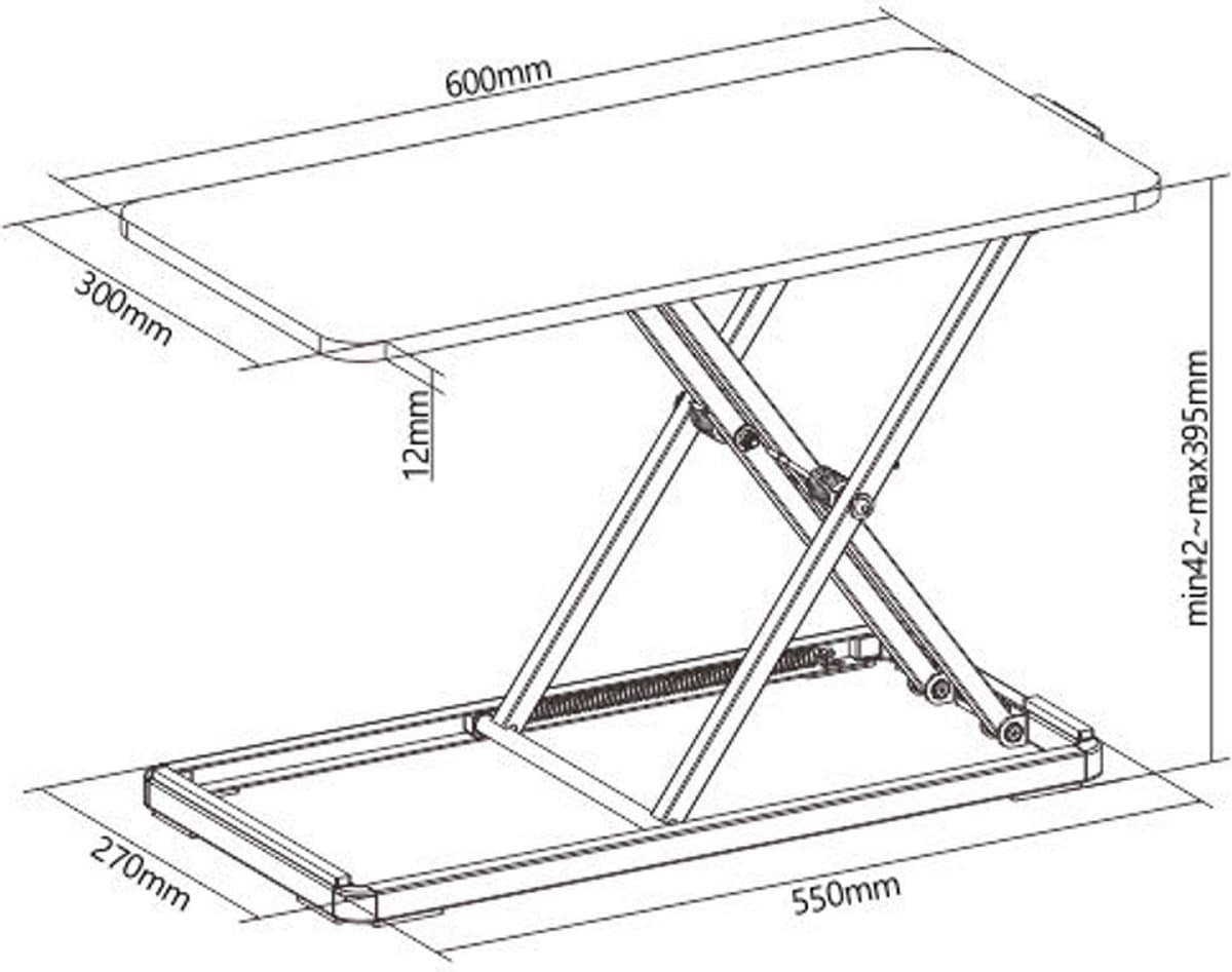 Zit-sta bureauverhoger laptop toetsenbord 60x30cm verstelbaar thumbnail 2