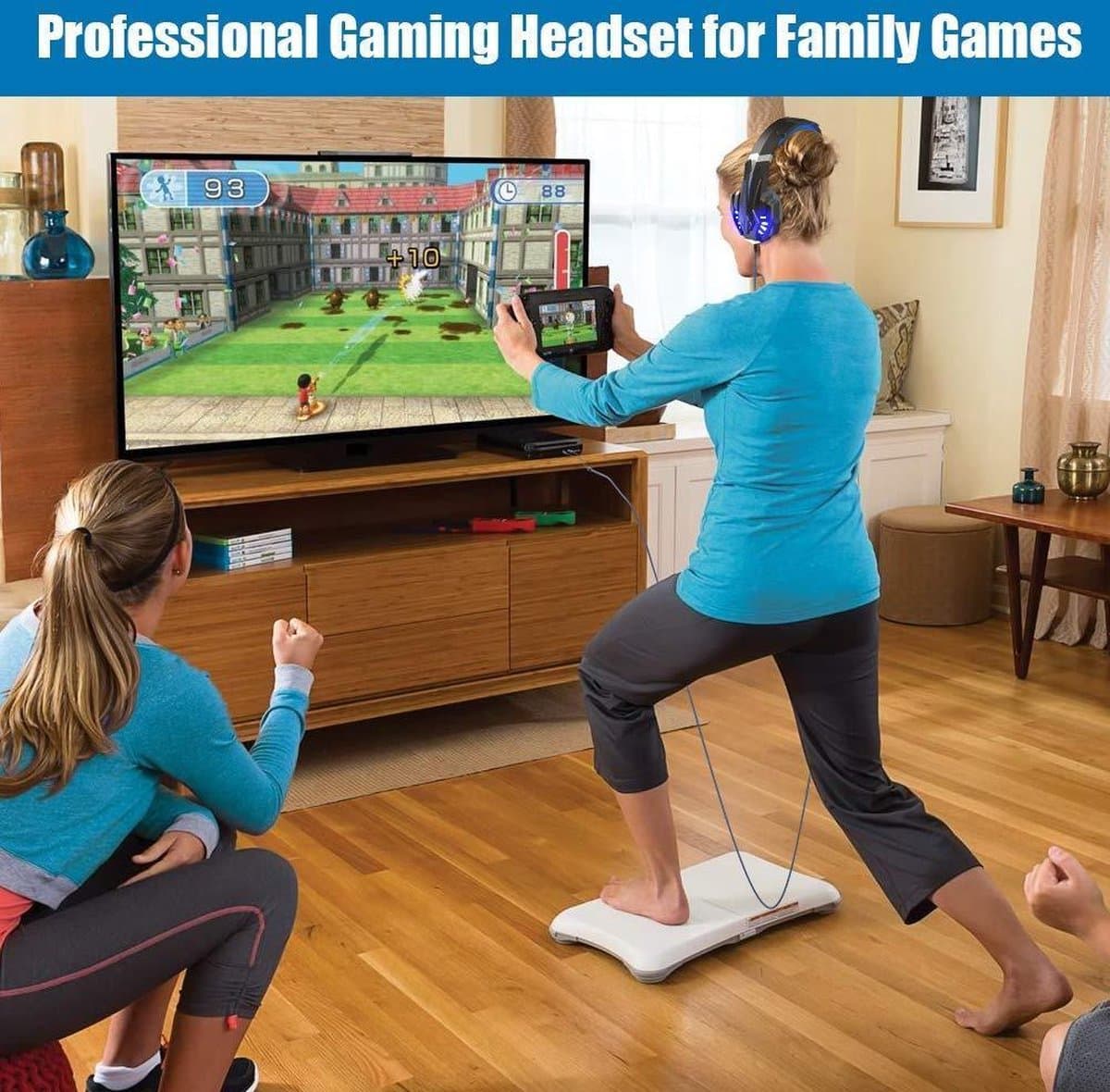KOTION EACH G9000 Gaming Headset - PS4, laptops - Zwart/Blauw thumbnail 4