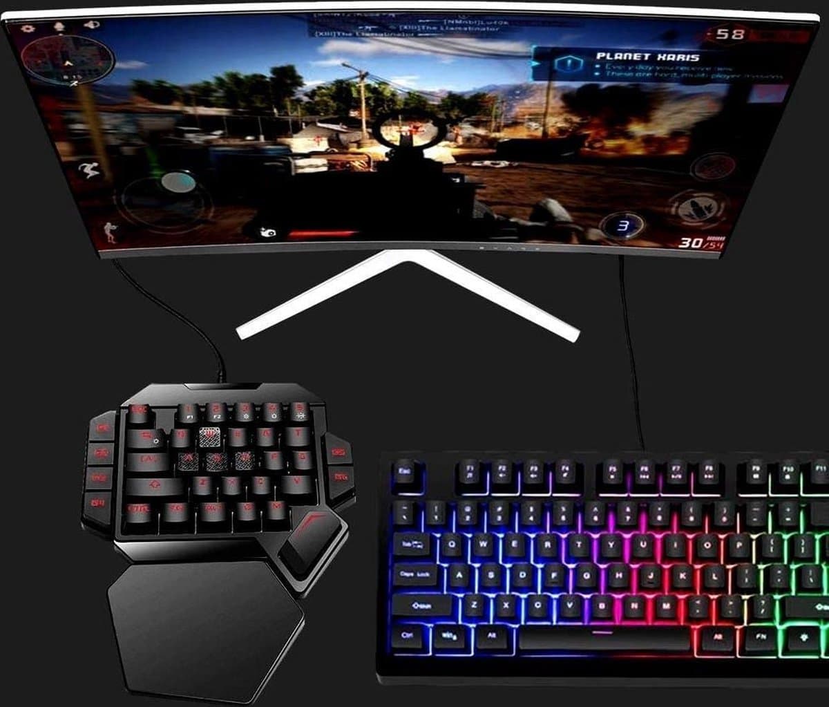 Elementkey MECHA1 - Mechanisch Toetsenbord - Draagbaar Gaming - Bedrade Keyboard met één hand - RGB-achtergrondverlichting - 35 toetsen – Zwart thumbnail 7