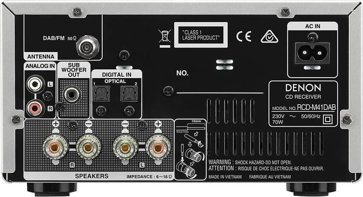 Denon CD speler met ingebouwde versterker met Bluetooth, FM-radio - Compact en gebruiksvriendelijk - Hifi kwaliteit audio - RCD-M41 Silver thumbnail 2