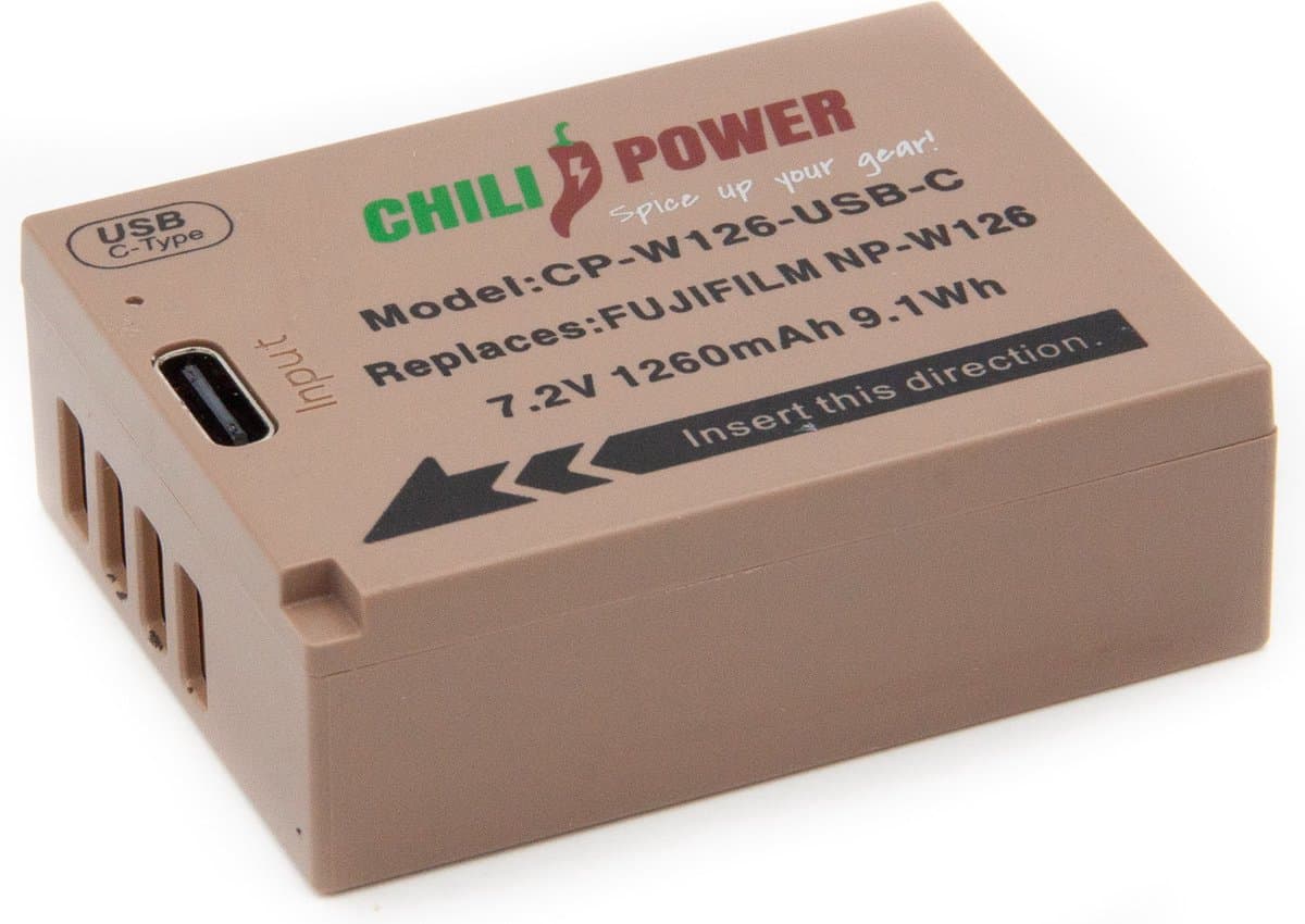 ChiliPower accu NP-W126 USB-C versie voor Fujifilm - 1260mAh thumbnail 3