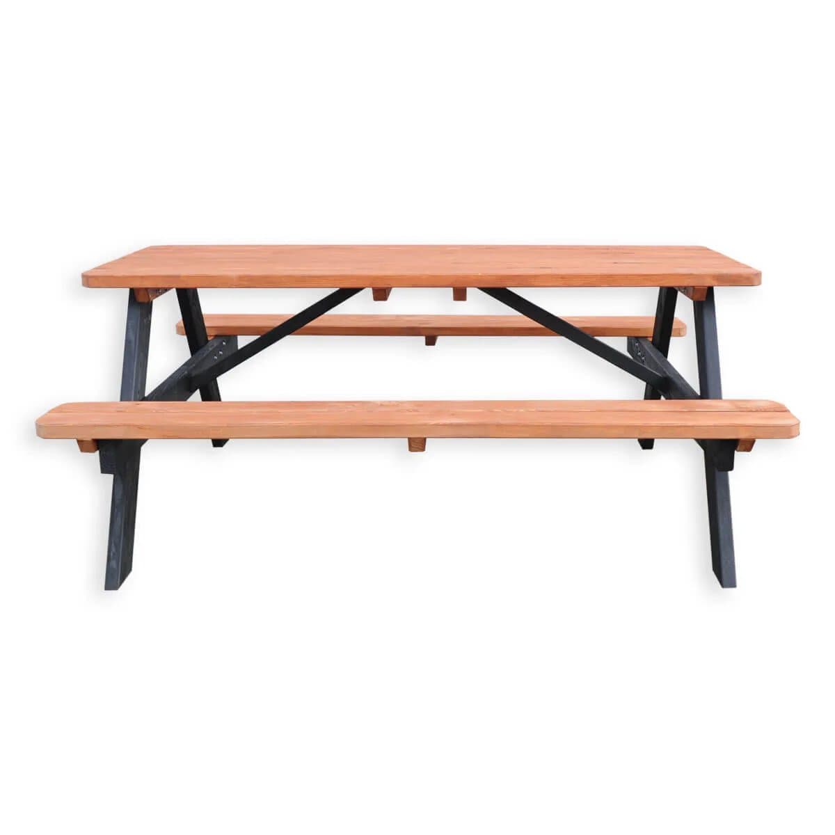 Picknicktafel Bruno | Tuintafel 6 persoons | Bruin Zwart Gespoten Gedroogd Grenen Hout! thumbnail 6