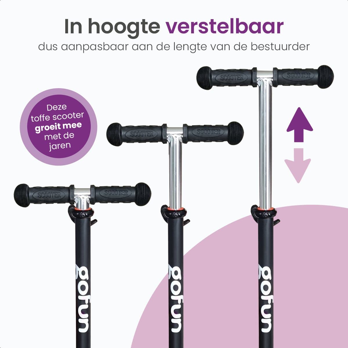 Gofun Kinderstep - Lichtgevende Wielen - Opvouwbaar - Step 3-8 jaar - Verstelbaar - Antislip - 85 x 58 x 23 cm - Zwart thumbnail 6