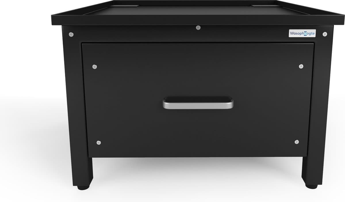 Wasophoogte® Wasmachine verhoger met lade - Wasmachine opbouwmeubel - Wasmachine sokkel - 42cm hoog - Zwart - Universeel - Inclusief Lekbak thumbnail 8