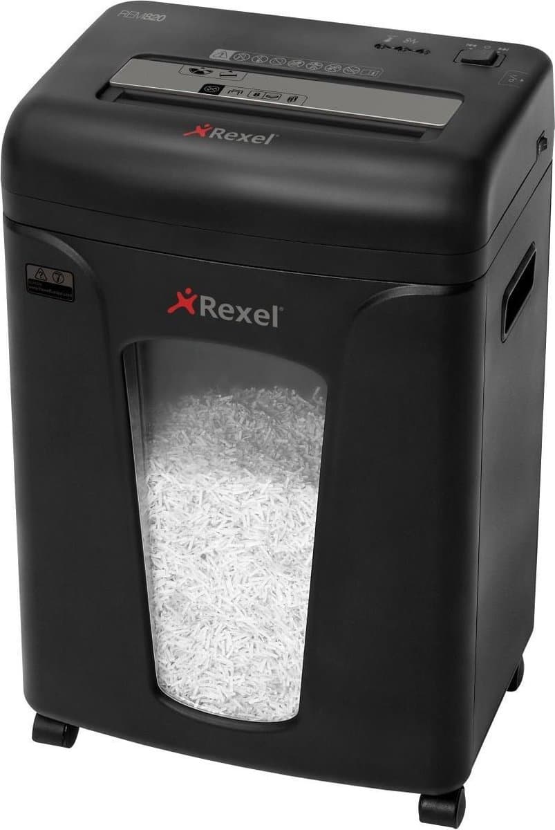 Rexel Mercury REM820 Papierversnipperaar - P5 Microsnippers - Tot 8 Vel - 21L - Zwart thumbnail 2