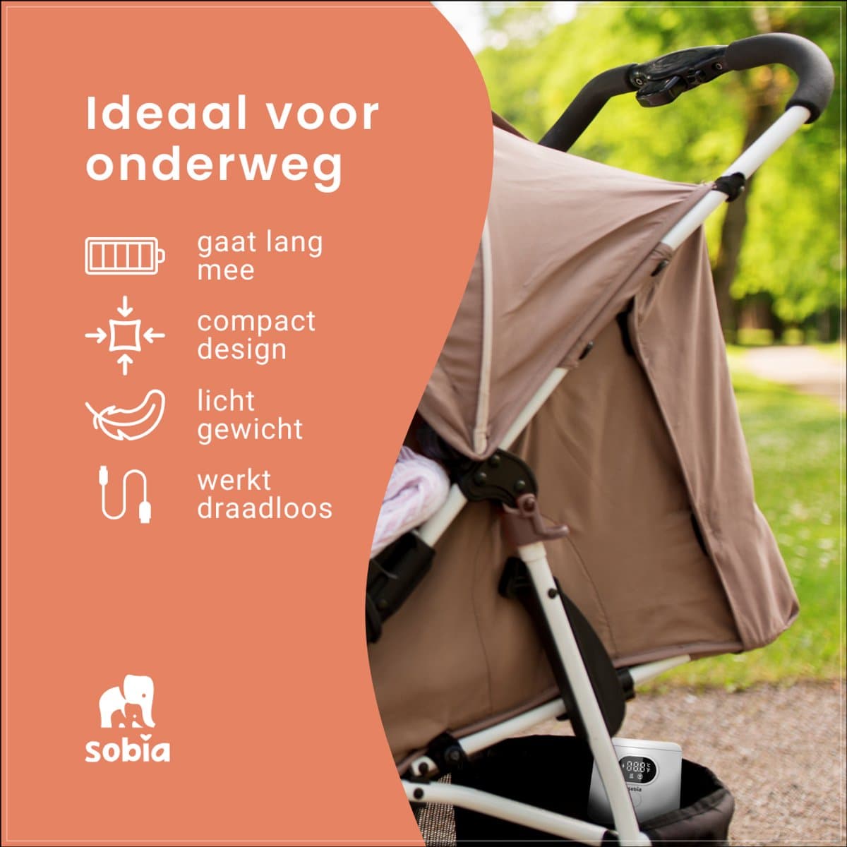 Sobia® Draagbare Flessenwarmer - Oplaadbaar - Flessenwarmer Onderweg - 6 Adapters en 4 standen - USB-C thumbnail 6