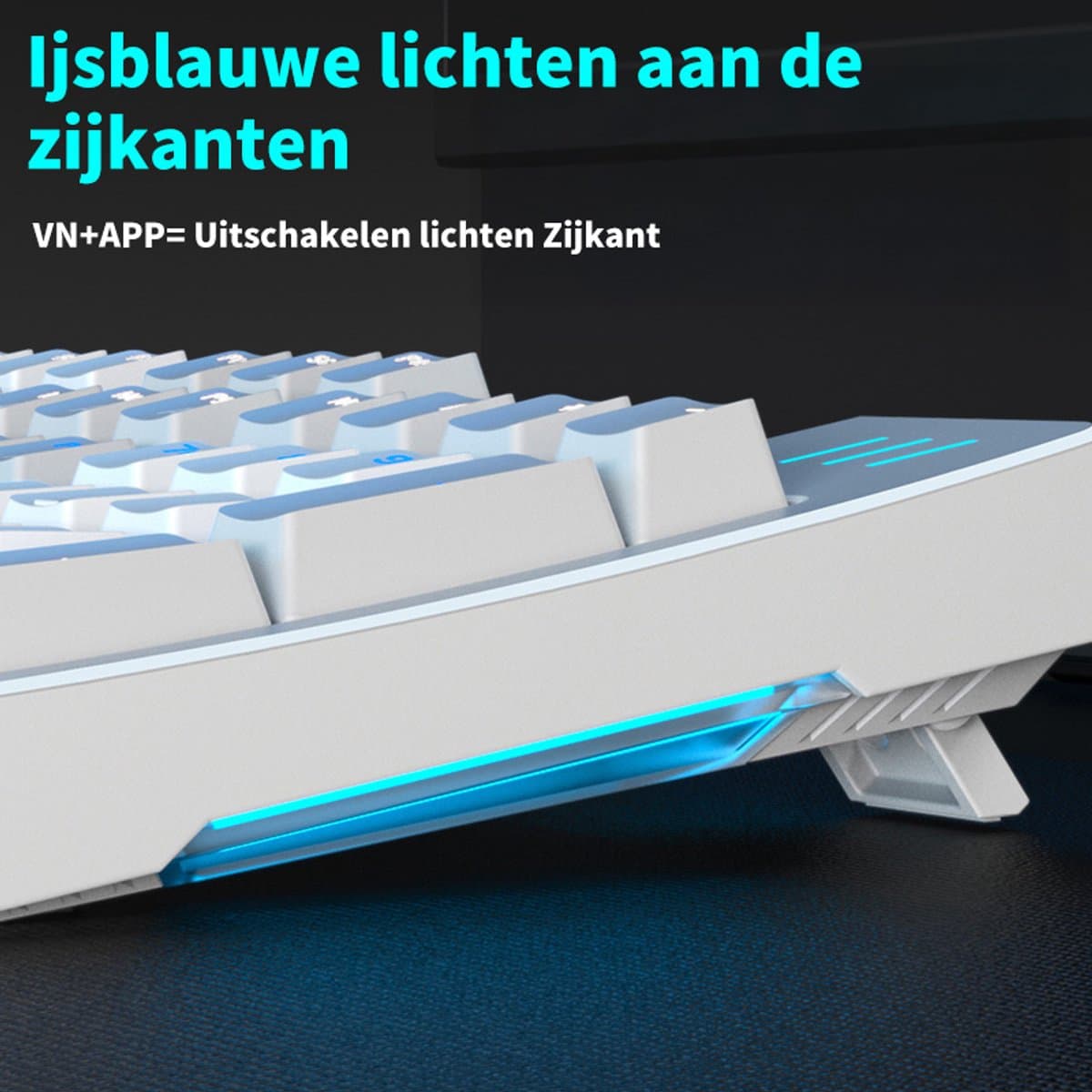 SunSonny N-J11PRO Mechanisch Gaming Toetsenbord Wit - 104 Keys Ergonomisch Bedraad RGB Gaming Keyboard - Red Switches thumbnail 4