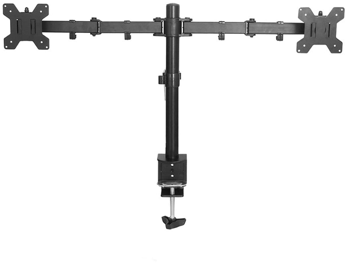 Dubbele Arm Monitorbeugel, 360° draaibaar, Verstelbare Hoogte voor 10-30 Inch Monitoren, Ergonomisch Ontwerp voor Werk en Spellen