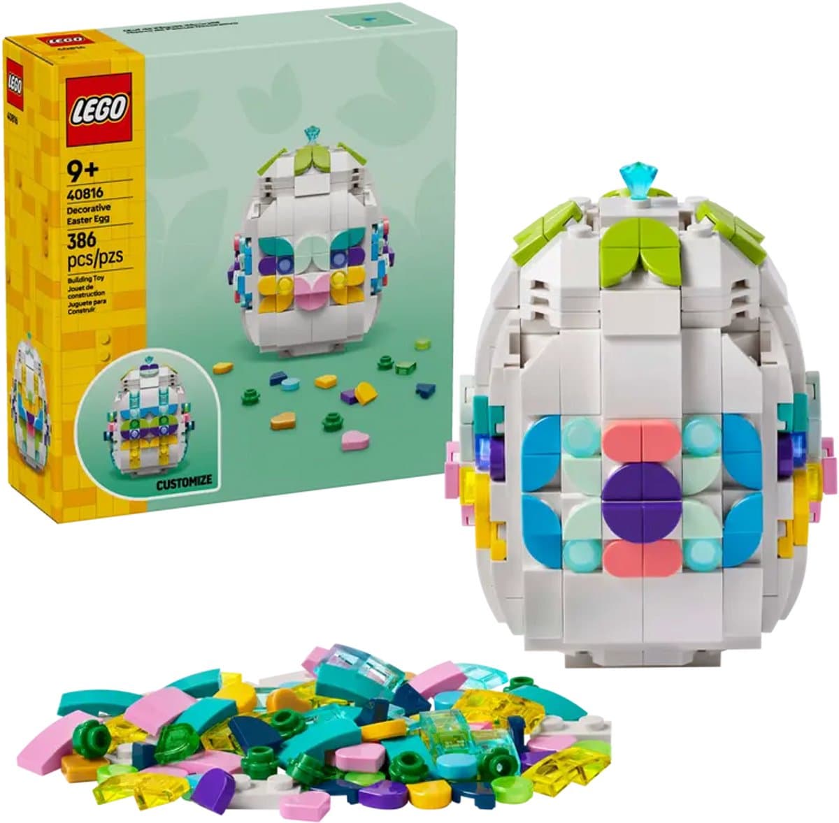 LEGO 40816 Paasei Versieren set met kleurrijke bouwstenen thumbnail 4