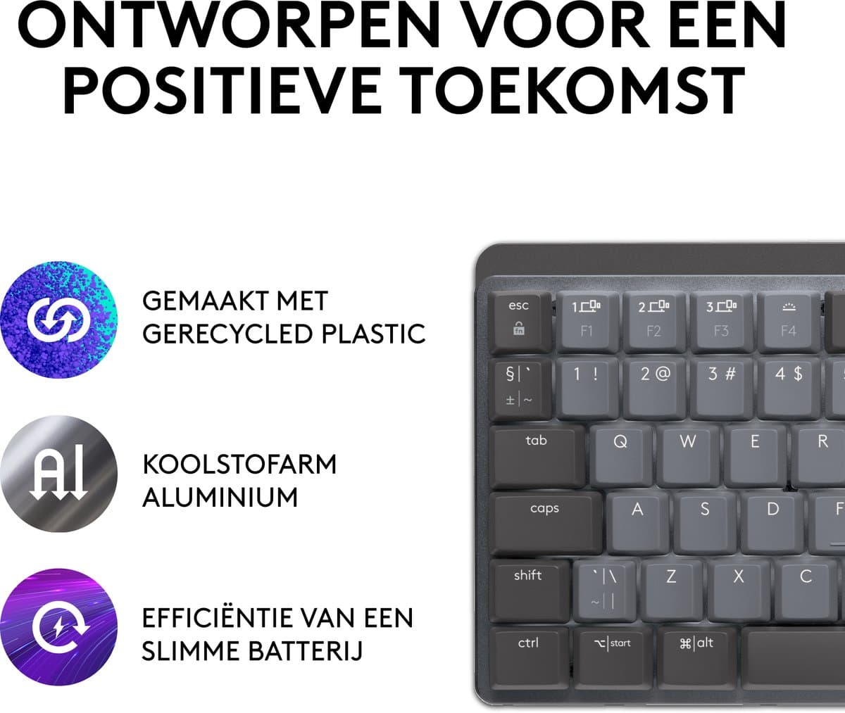 Logitech MX Mechanical Mini - Toetsenbord - QWERTY ISO - Grijs thumbnail 5