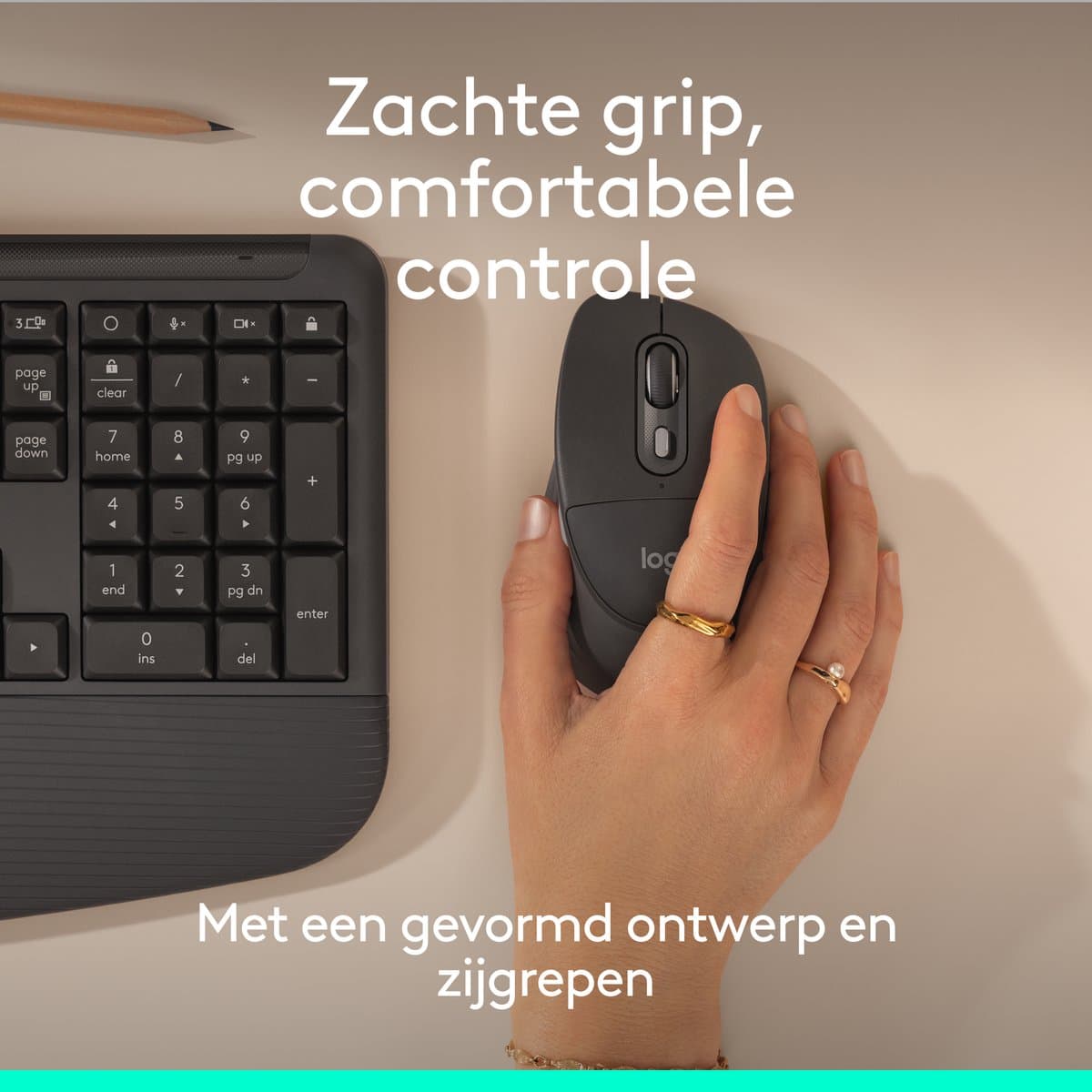 Logitech Signature Comfort Plus M850L - Draadloze Bluetooth Muis - Ergonomisch - Zwart thumbnail 7