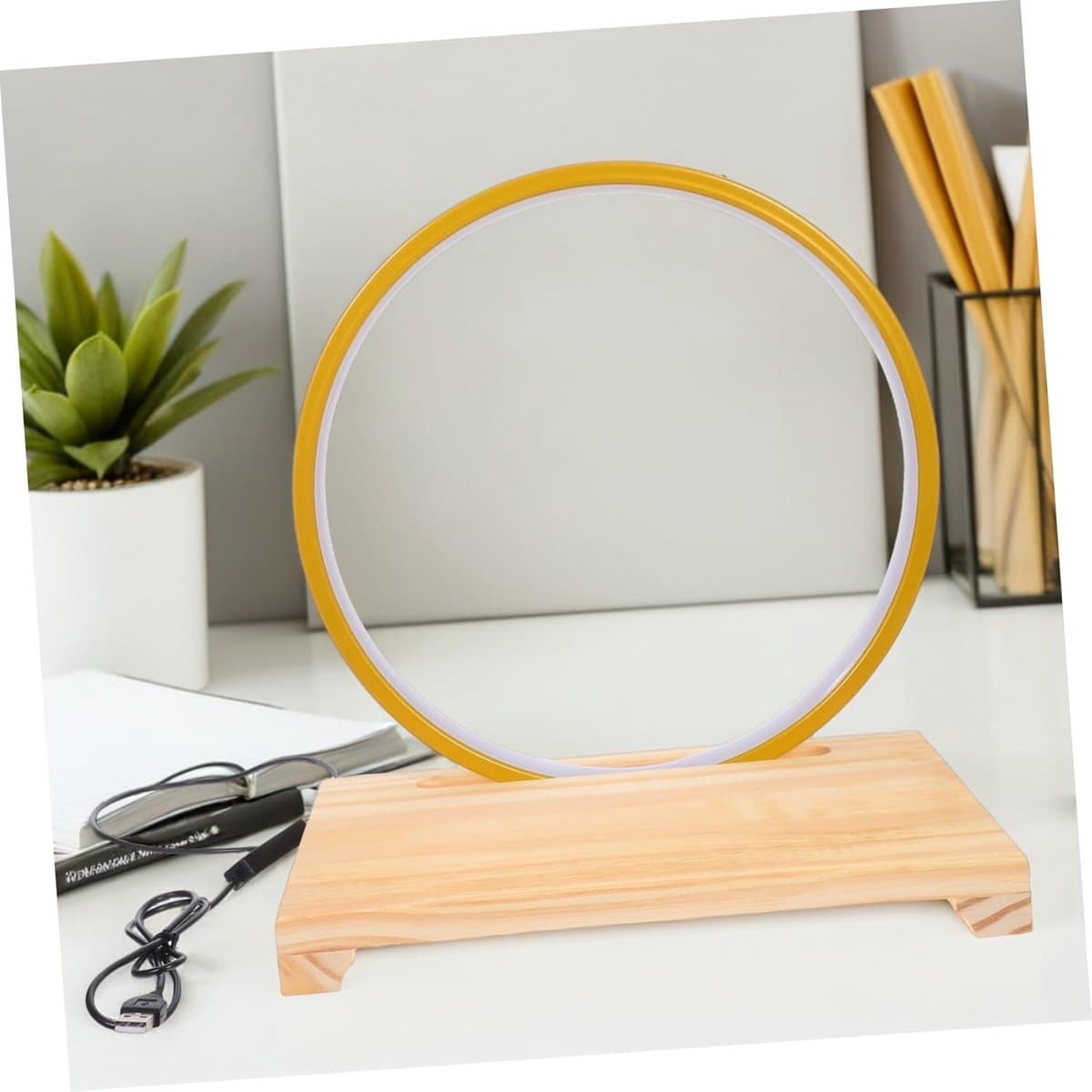 Decoratieve Standaard - Verlicht Voetstuk - Ornamenten Presenteren - LED Lichtring - 30 x 30 x 20 cm - Goud thumbnail 4