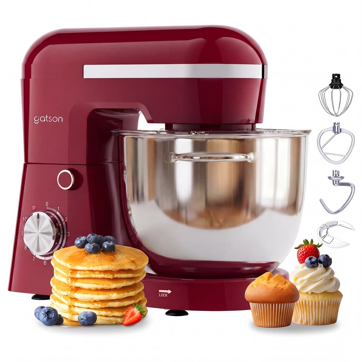 Gatson 1500W Keukenmachine - 10 Snelheden - 5L Mengkom - Dubbele Handvat - Keukenrobot - Keukenmixer - Foodprocessor - afbeelding 1