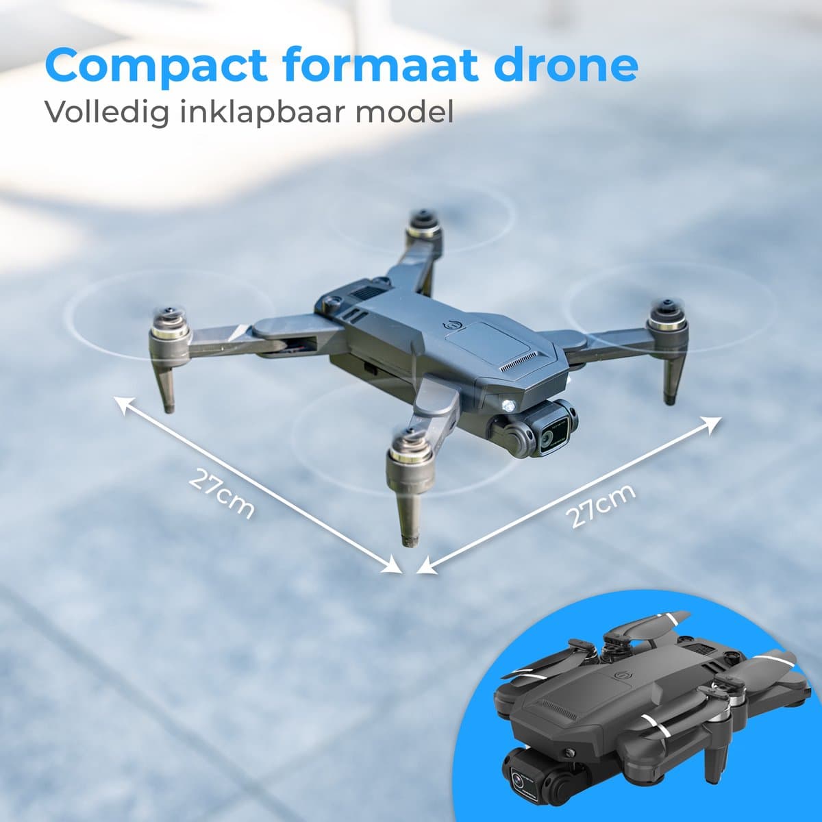 Nuvance - Drone met Camera en GPS - 1080p Mini Camera - voor Buiten en Binnen - inclusief Opbergtas en 3 Accu's - Mini Drone - Drone voor Kinderen en Volwassenen - Drones thumbnail 3