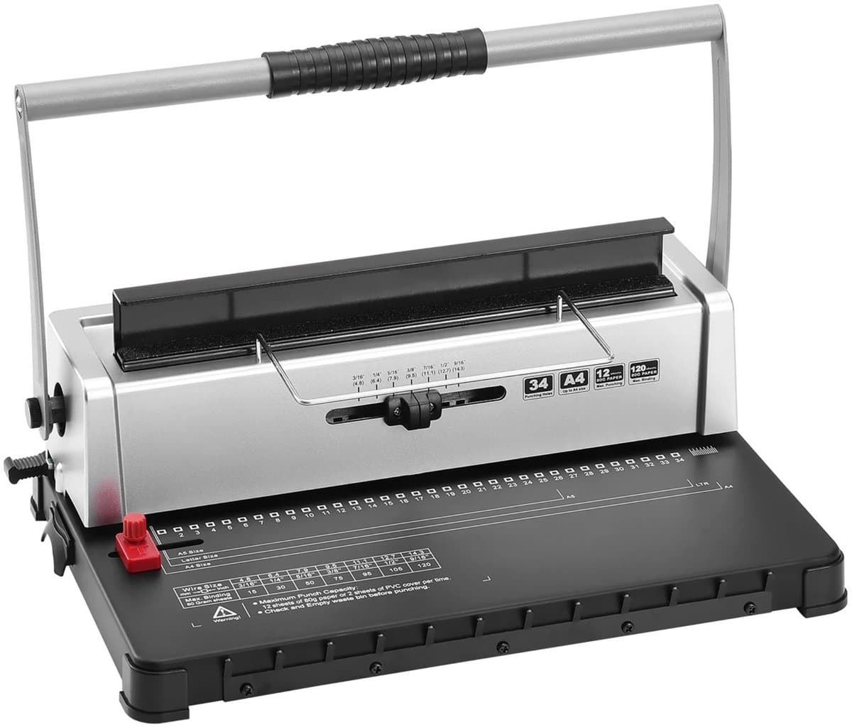 Solayne Bindmachine - Bindmachine A4&A5 - Boekbindmachine - 34gaatjes - 120vellen - School, kantoor, bedrijf - Eenvoudige bediening