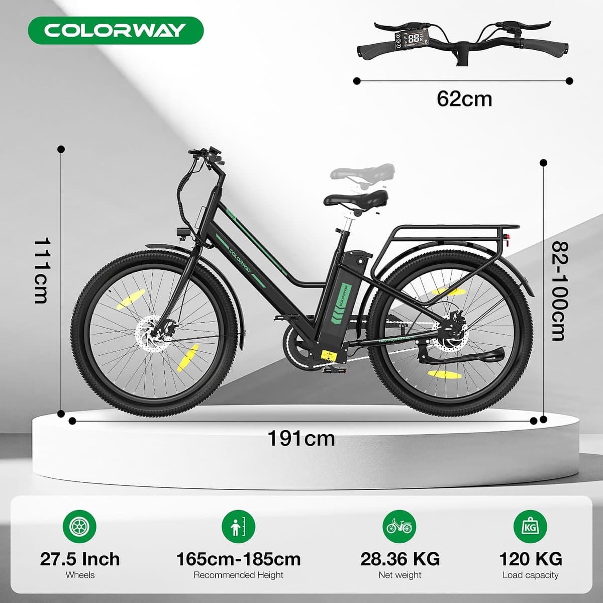 Colorway BK8SL 27.5 Inch Dames E-Bike met 250W Motor thumbnail 2