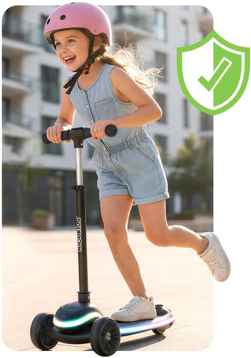 RicoKids Leddi - Kinderstep - LED Dek - Zwart - Drie Wielen thumbnail 6