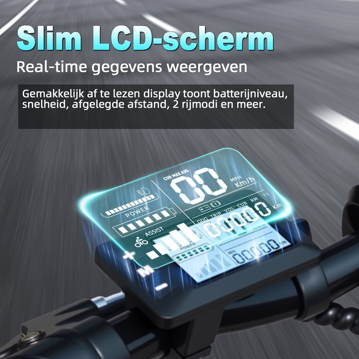 YEE GOO Elektrische Fiets - 250 W Motor - 36V 7,8Ah Batterij - 30-45 km Actieradius - 14 Inch Banden - Schijfremmen voor en achter - LED-verlichting en LCD-display - Draagbare e-bike voor woon-werkverkeer in de stad - Zwart thumbnail 7