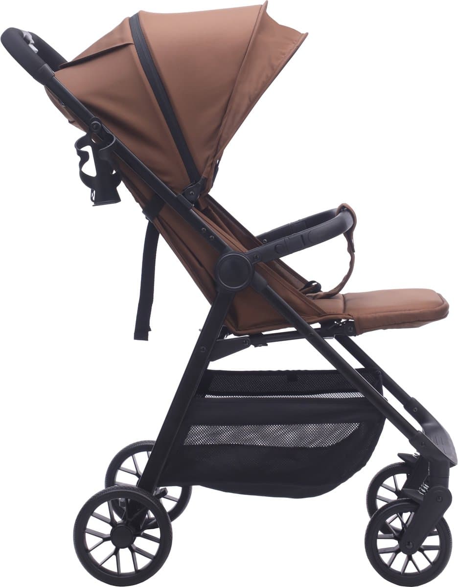 Bebies First Buggy MIO - Lichtgewicht Opvouwbare buggy- Verstelbare Rugleuning - Zwenkwielen, Zonnekap & Boodschappenmand - Geschikt vanaf Geboorte tot 22 kg - Espresso thumbnail 5
