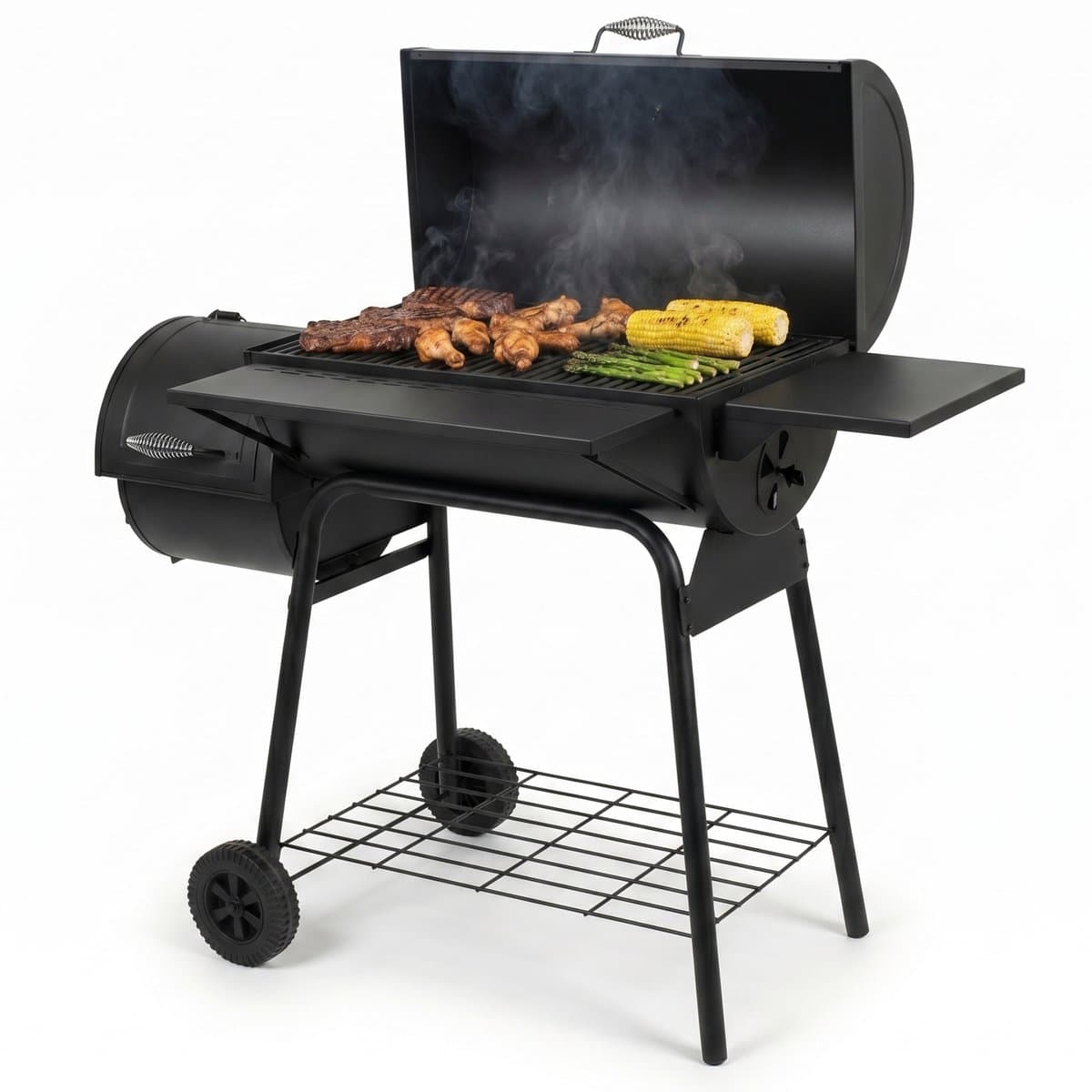 Lugia houtskoolbarbecue met offset-smoker thumbnail 2
