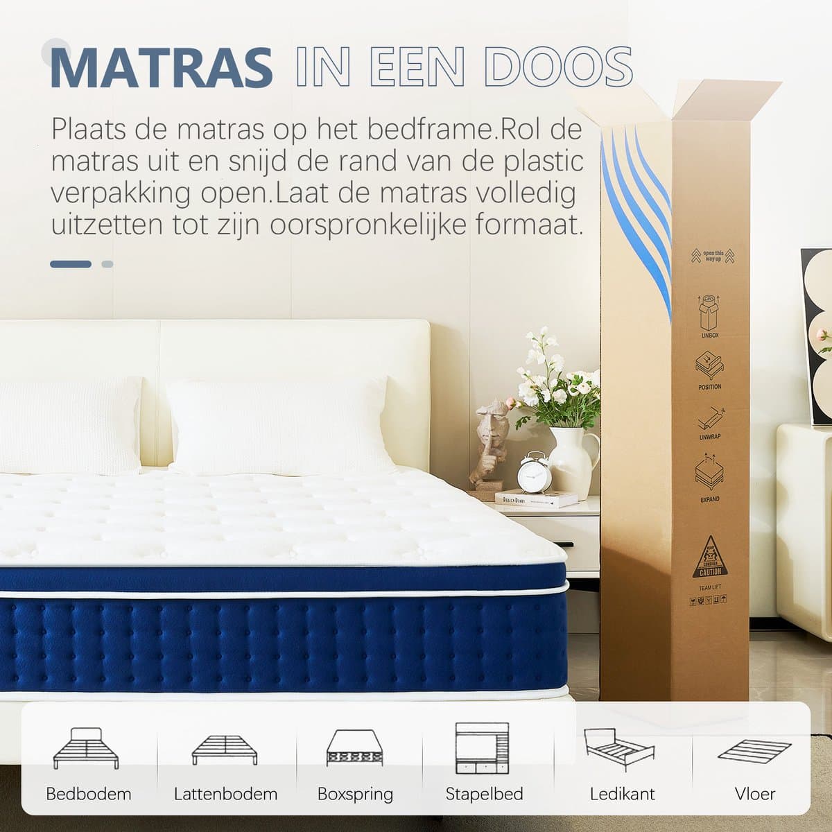 Bednew Hybrid Matras - 160x200 cm - Pocketvering - 30 cm Dik - 7 Zones - Traagschuim - Orthopedische Ondersteuning thumbnail 6