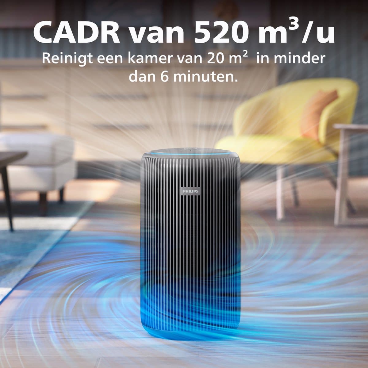 Philips PureProtect 3200 Series - Luchtreiniger - CADR 520m3/u - Ruimtes tot 135m2 - 3 Laags HEPA Filtratie - Air+ App - Ultrastil - Nachtlampje - Zwart - AC3221/13 thumbnail 4