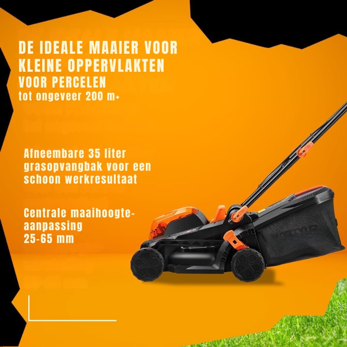 Florixa® Grasmaaier Accu - Grasmaaier Elektrisch - Grasmaaier Benzine - Grasmaaier Benzine Zelftrekkend - Zwart - 65cm x 43cm x 41cm; 14 kg thumbnail 7