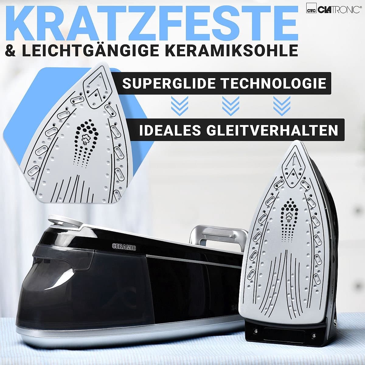 Clatronic DBS 3749 - Stoomstrijkstation met stoomstrijkijzer - 3.5Bar -1,2Liter thumbnail 3