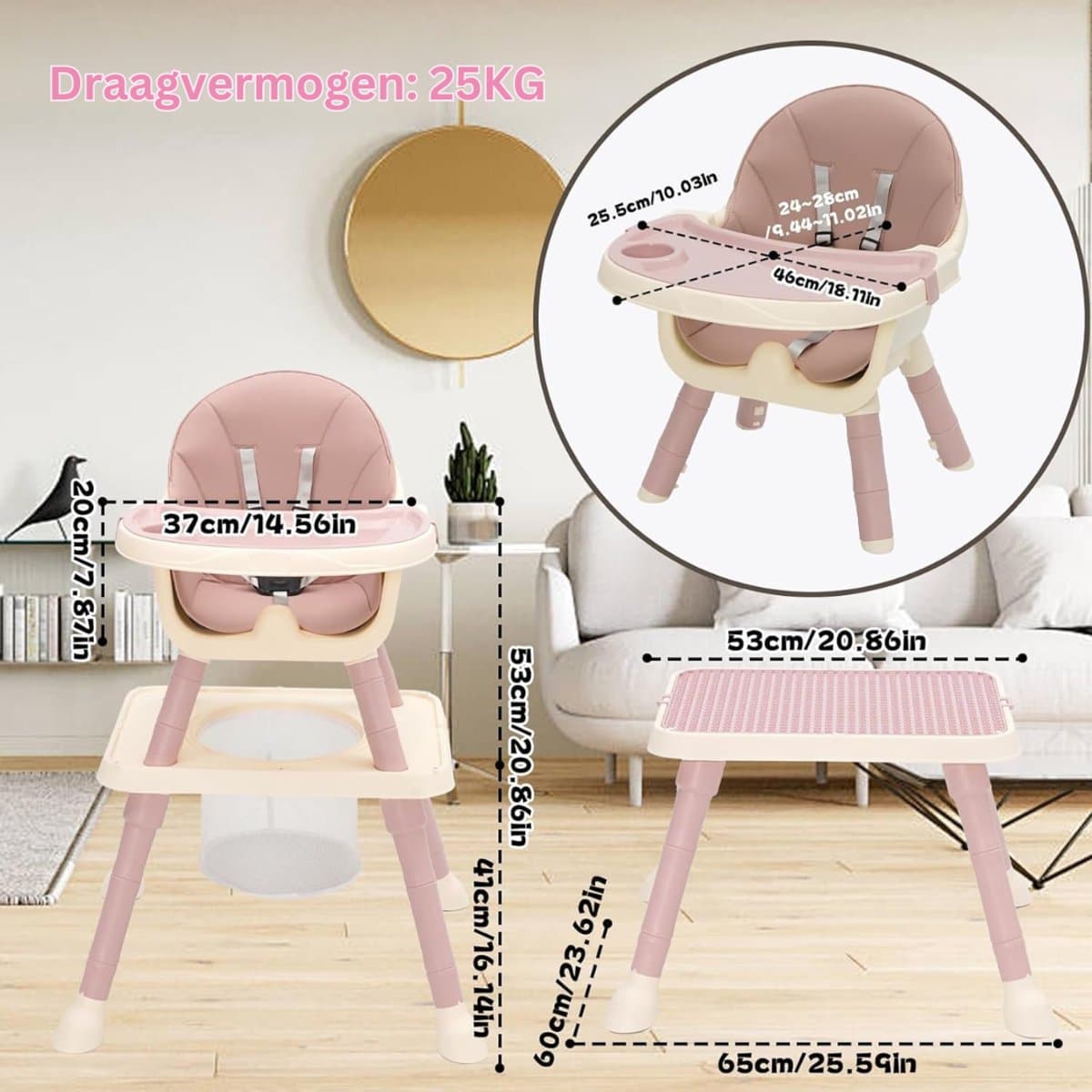 MKSS® Peuter Stoeltje – Meegroei Stoel – Kinder Eetstoel thumbnail 5
