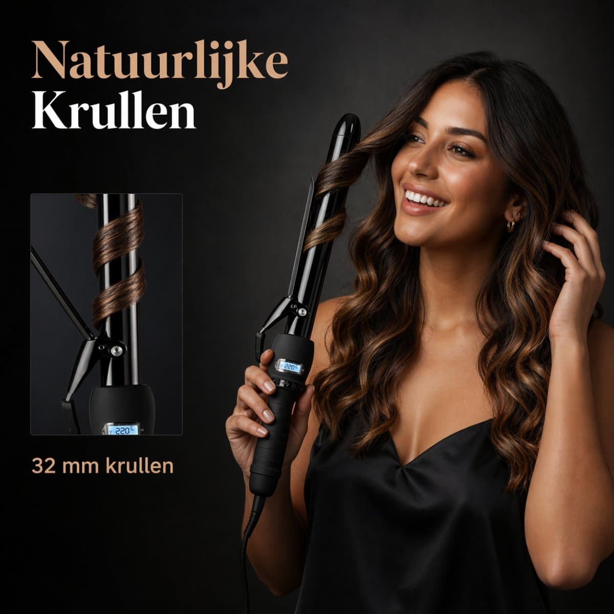 Vaive Krultang met Klem - 32MM - Krultangen - Haarkruller - Hair Curler - Curling Iron thumbnail 3
