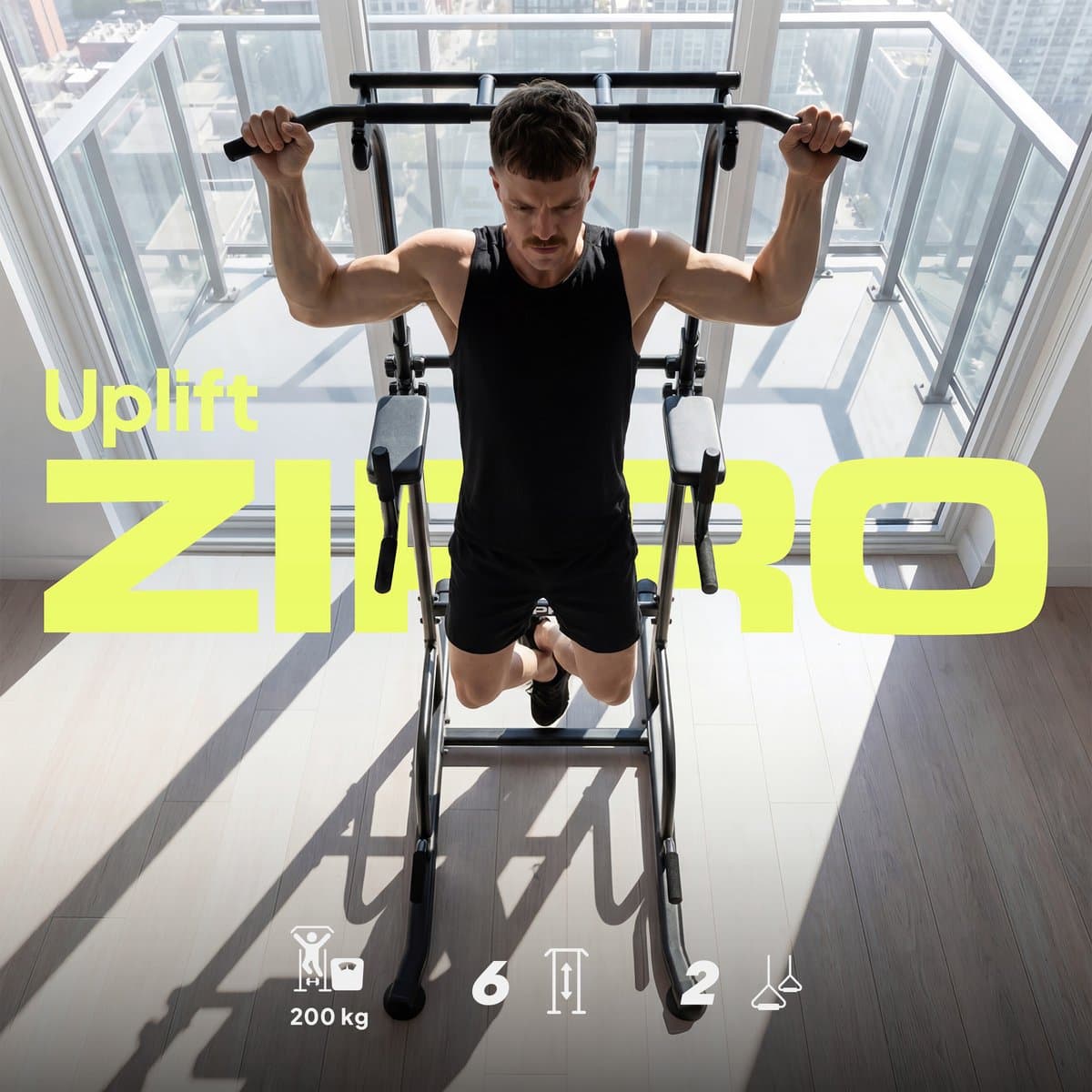 ZIPRO Uplift - Trainingsrek - Max. 200 kg - Dipstangen en weerstandsbanden - Pull-ups - Thuisgym profiel 60 mm thumbnail 5