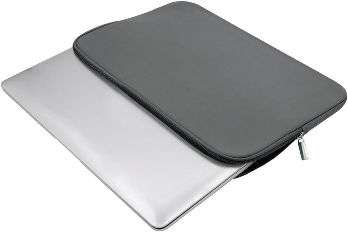 14 Inch Laptop Sleeve - Beschermende Tas voor Notebook, Chromebook en Tablet - Grijs, Waterdicht en Schokbestendig thumbnail 2