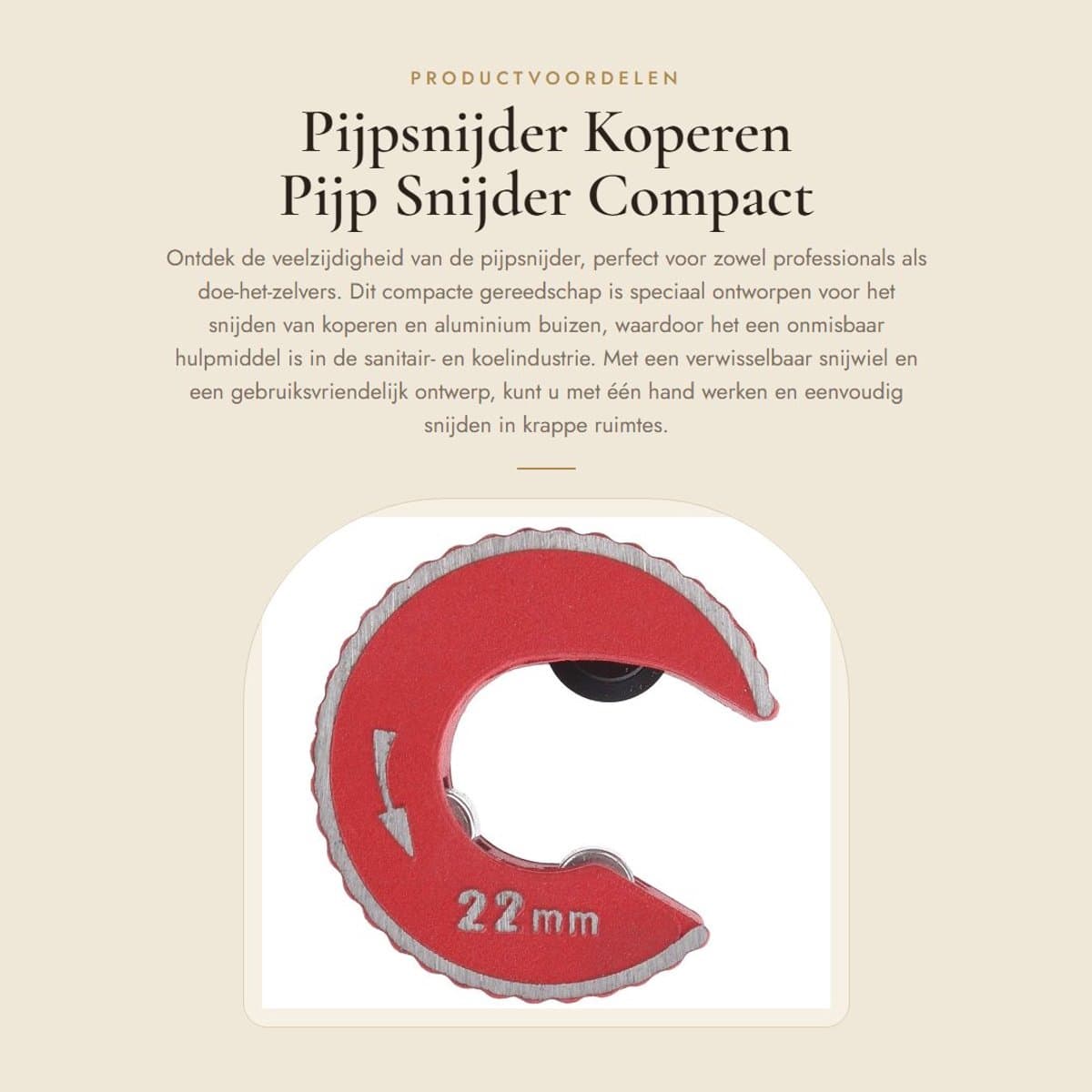 Dailygoods- Pijpsnijder Flexibel Ontwerp - Koperen/Aluminium Pijp - Zinklegering - Compact - Verwisselbaar Snijwiel - Eénhandige Bediening - Buizensnijder