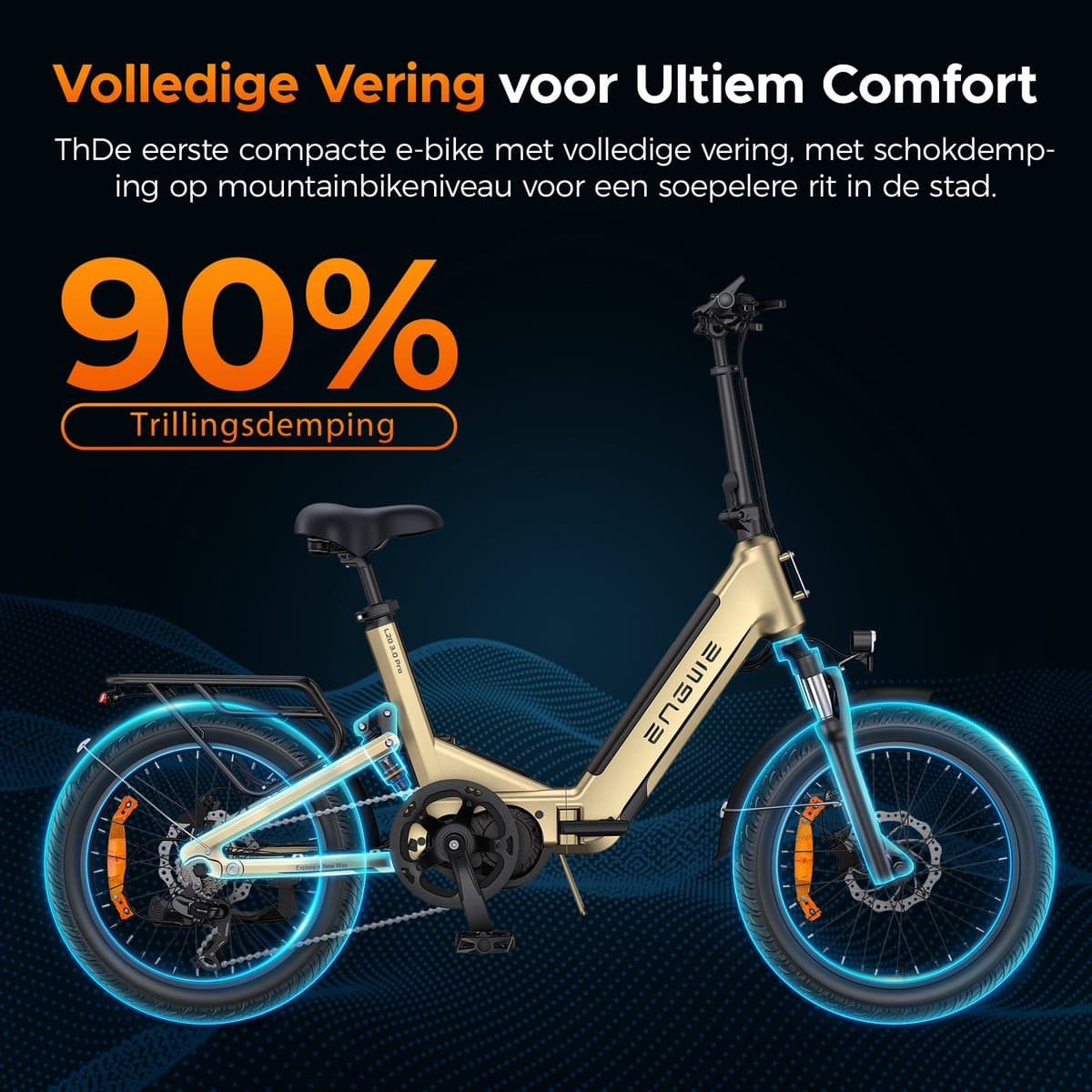 Engwe L20 3.0 Pro Fatbike - elektrische fiets 250W - 150km actieradius - zwart thumbnail 6