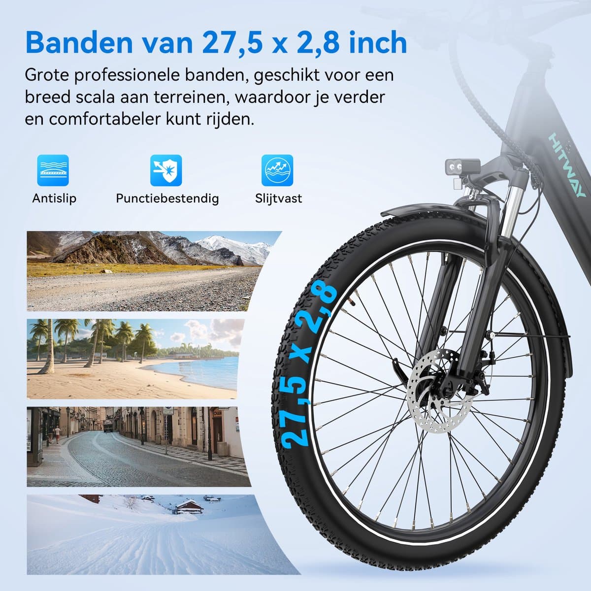 Hitway BK18S: 250W elektrische fiets met 60-100km bereik en app-bediening thumbnail 7