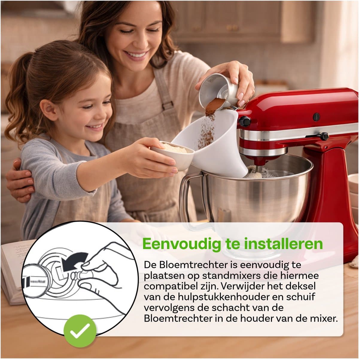 Meeltrechter voor KitchenAid 4,5–5 Quart Tilt-Head Stand Mixers Artisan & Classic Series van MMOBIEL – Anti-Spat Opzetstuk, Hands-Free, Voor Droge & Vloeibare Ingrediënten – Vaatwasmachinebestendig thumbnail 3