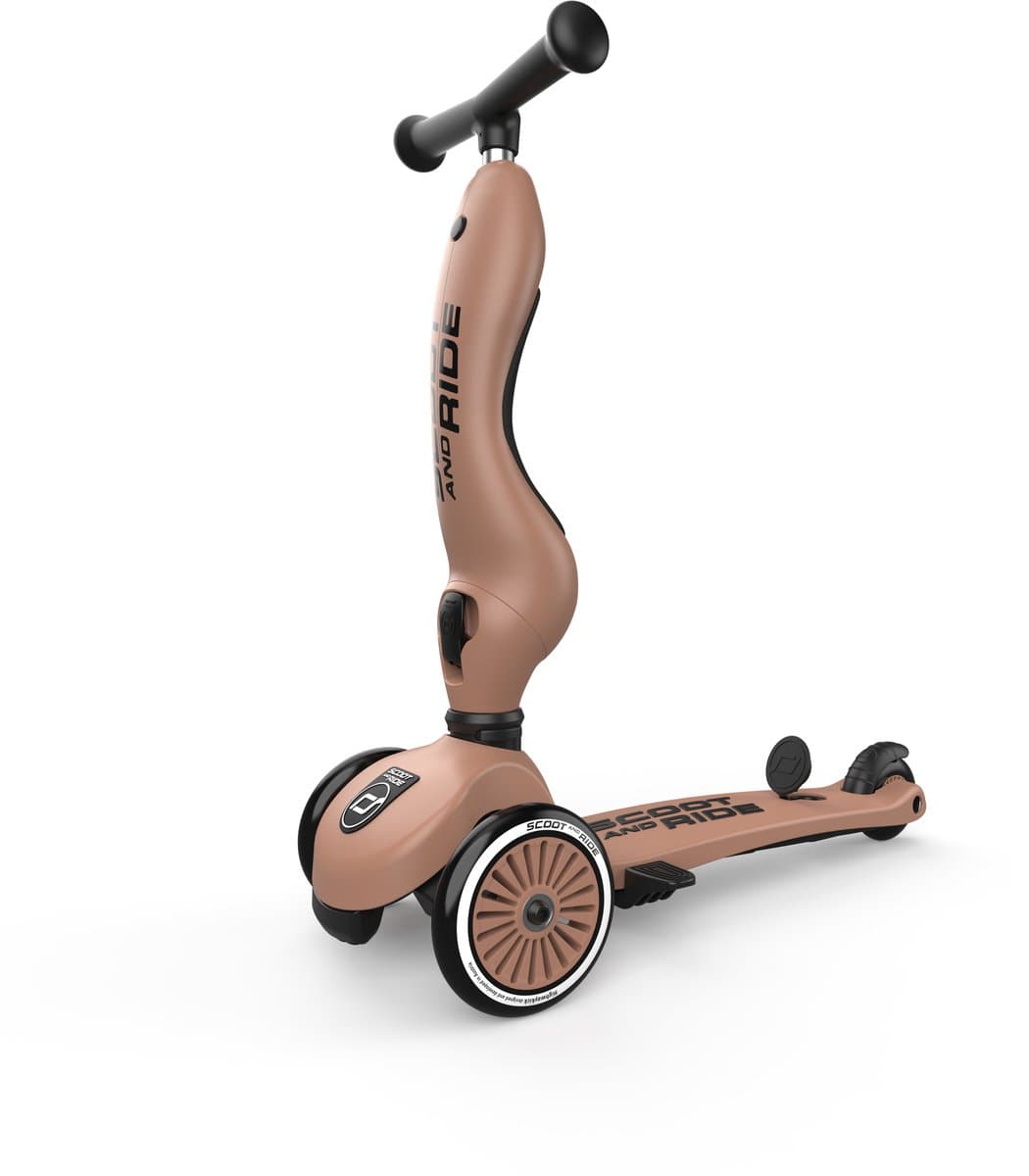 Scoot & Ride Highwaykick 1 Push & Go - 2-in-1 Kinderstep met duwstang - Step & Loopfiets 2-in-1, 3 wielen - Duwstang 3 hoogtes, afneembare voetsteunen - 1-5 jaar, max 20/50 kg - Mocha thumbnail 7