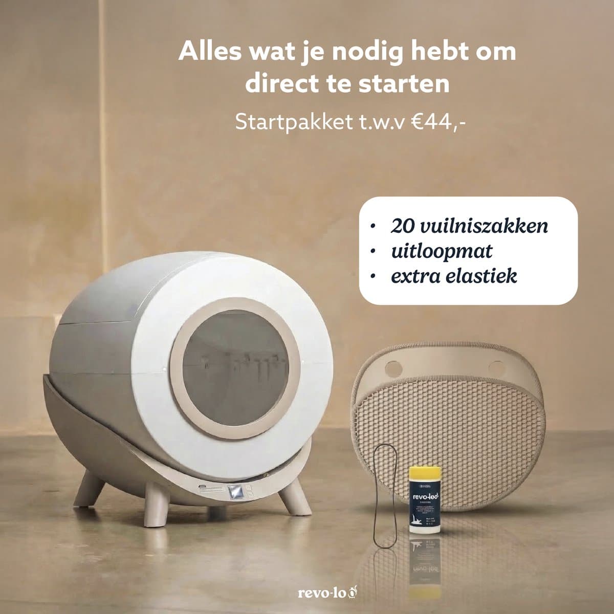 Revo-loo One - Zelfreinigende Kattenbak met App, 80L thumbnail 8