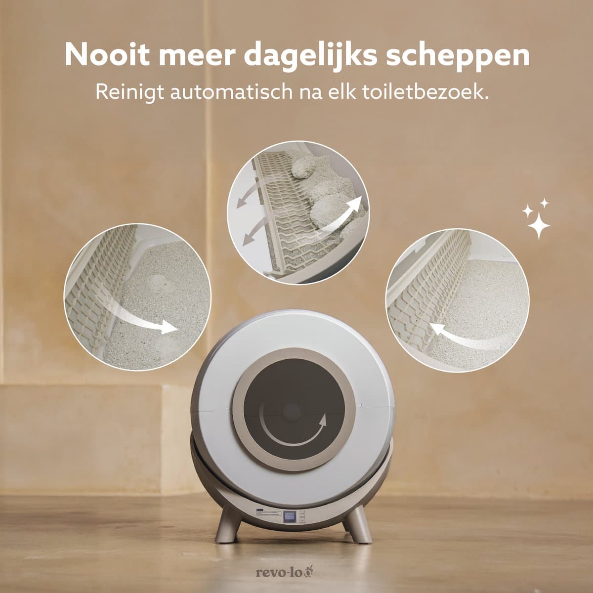 Revo-loo One - Zelfreinigende Kattenbak met App, 80L