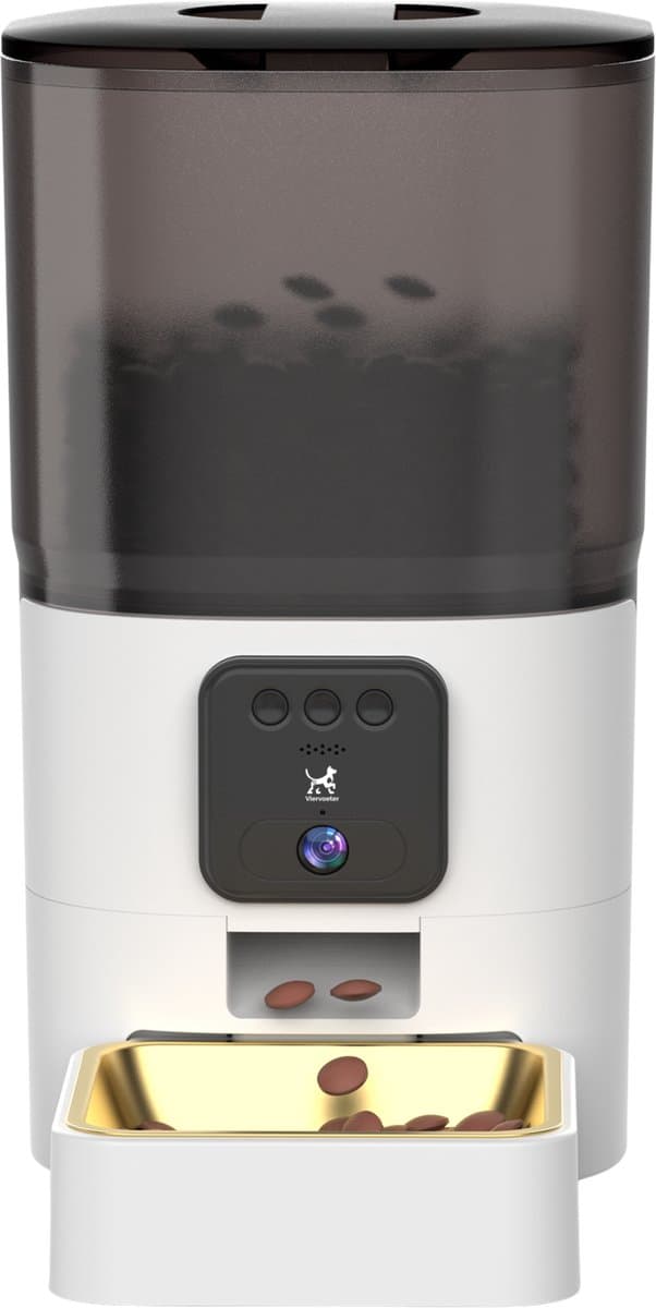 Viervoeter Feed Pro - Automatische Voerbak 6L - Kat en Hond - Voerautomaat met App - Wit