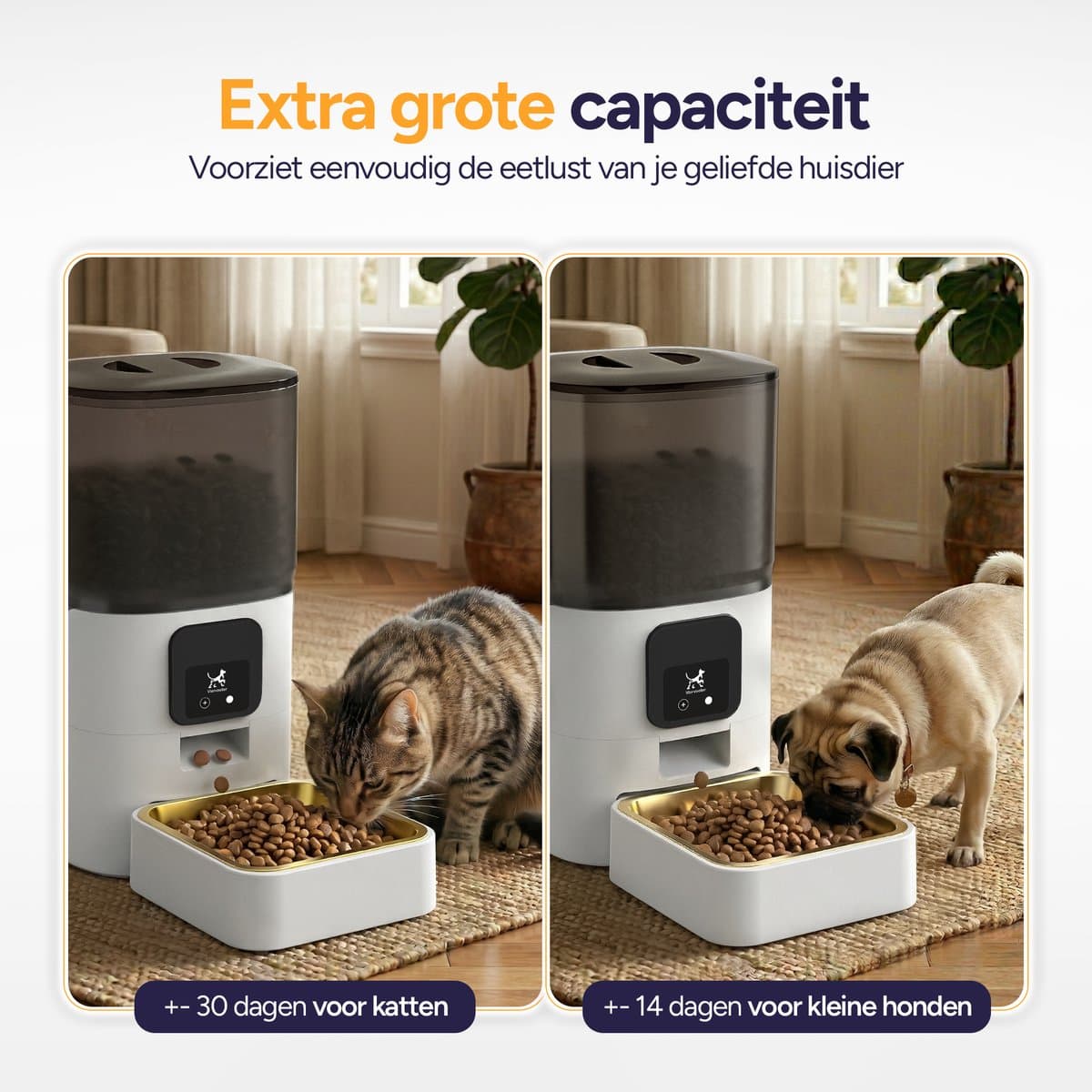 Viervoeter Feed - Automatische Voerbak 6L - Kat en Hond - Voerautomaat met App & Audio - Wit thumbnail 8