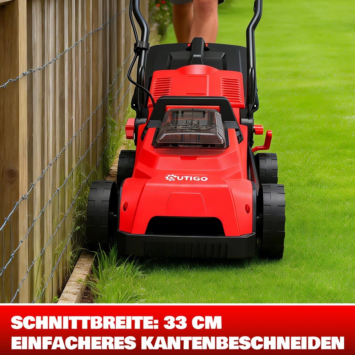 Accu Grasmaaier 21 V OUTIGO, maaibreedte 33 cm, tot 250 m², opvangbak 32 l, maaihoogte 25-65 mm, mulchfunctie, incl. 5,0 Ah accu thumbnail 2